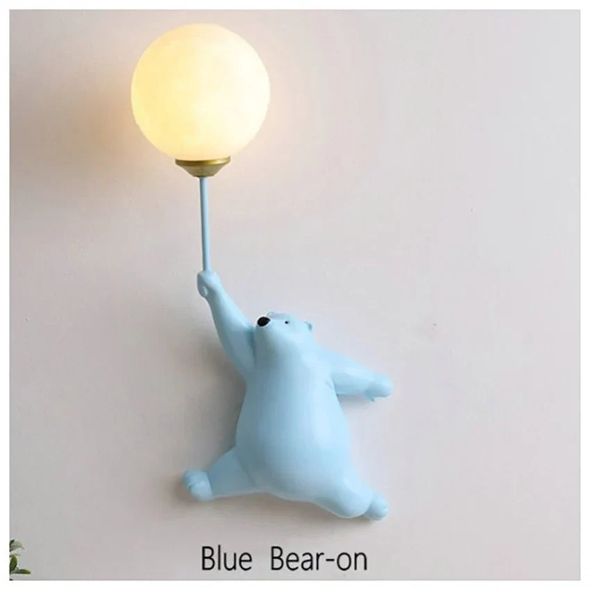 DecorBites™ Bear Wall Lamp | Cute Nordic Cartoon Design for Girls Bedroom, Study, Dormitory