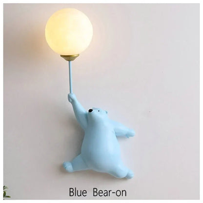 DecorBites™ Bear Wall Lamp | Cute Nordic Cartoon Design for Girls Bedroom, Study, Dormitory