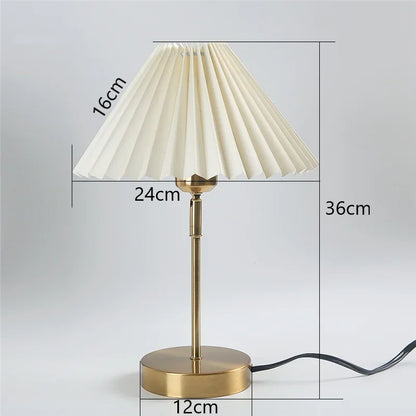 Adjustable Pleated Table Lamp Nordic Retro LED Desk Light for Living Room Bedroom by DecorBites™