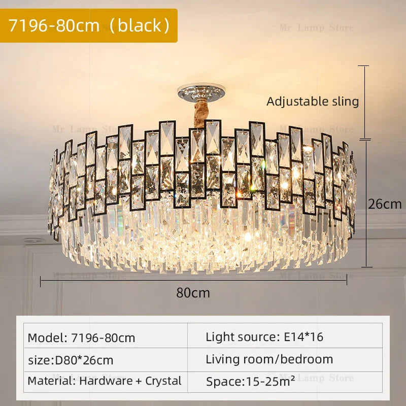 DecorBites™ Crystal Chandelier: Postmodern Light Luxury for Living Room, Bedroom, Kitchen.