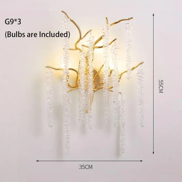 DecorBites™ Gold Glass LED Crystal Chandeliers for Luxe Dining Room Decor