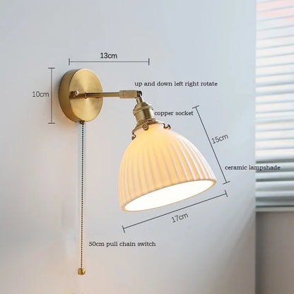 DecorBites™ Ceramic Wall Sconce with Adjustable Iron Arm for Living Room Décor