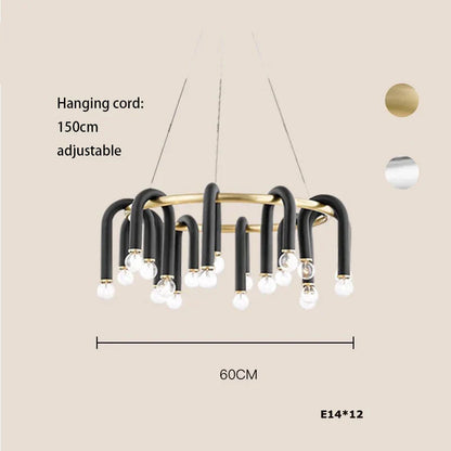 DecorBites™ LED Tube Chandelier Lighting High Ceiling Lustre Hanging Lamps for Home Deco