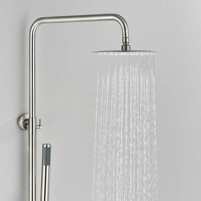 DecorBites™ Brushed Nickel Rainfall Shower System with Hot Cold Mixer for Wall Mount