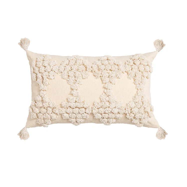 DecorBites™ Geometric Embroidery Cushion Cover with Tassel, Home Decor Pillowcase, Various Sizes