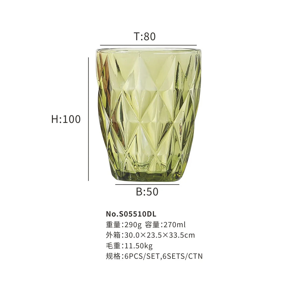 DecorBites™ 240ml Water Glass Drinkware for Cold Beverages, Perfect for Family and Friends Party