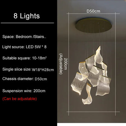 DecorBites™ LED Light Guide Ceiling Chandelier Modern Novelty for Living Room Decor Lighting