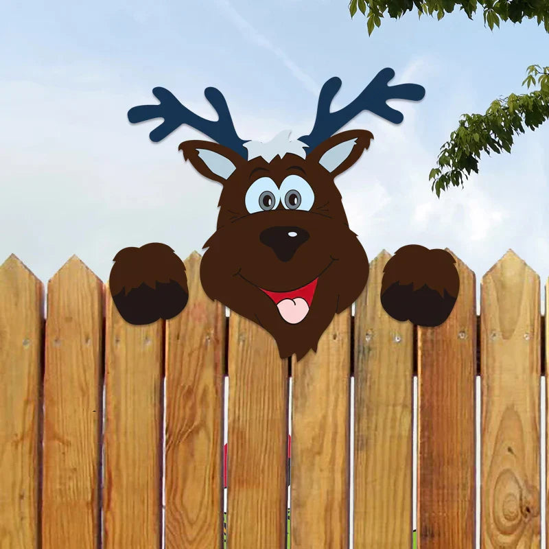 DecorBites™ Christmas Door Frame Decor Set - Festive Wooden Xmas Pendants & Merry Santa Claus Stickers