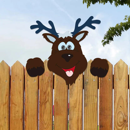 DecorBites™ Christmas Door Frame Decor Set - Festive Wooden Xmas Pendants & Merry Santa Claus Stickers