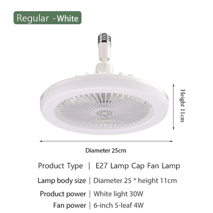 DecorBites™ 2-in-1 Ceiling Fan with Remote Control, Silent Operation, E27 Lighting, Home Décor