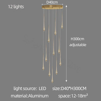 DecorBites™ Gold-Plated LED Chandelier for Luxury Living Room and Restaurant