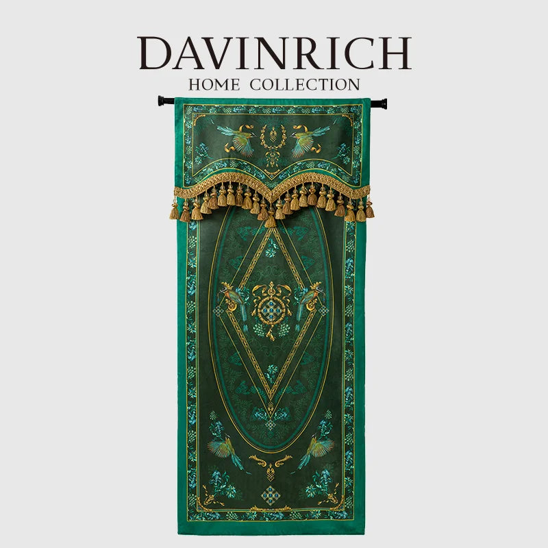 DecorBites™ Botanic Garden Velvet Blackout Curtains - Retro Emerald Green - Luxury Quality