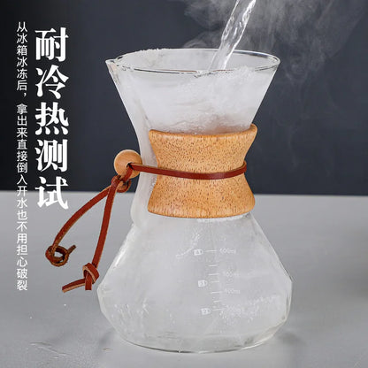 DecorBites™ Diamond Glass Hand Brew Coffee Maker Pot for Espresso Drip Cup Brewing