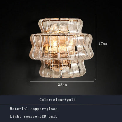 DecorBites™ Dark Brown Glass Wall Sconce Lamps, LED Decoration for Living Room, Aisle, Bedside