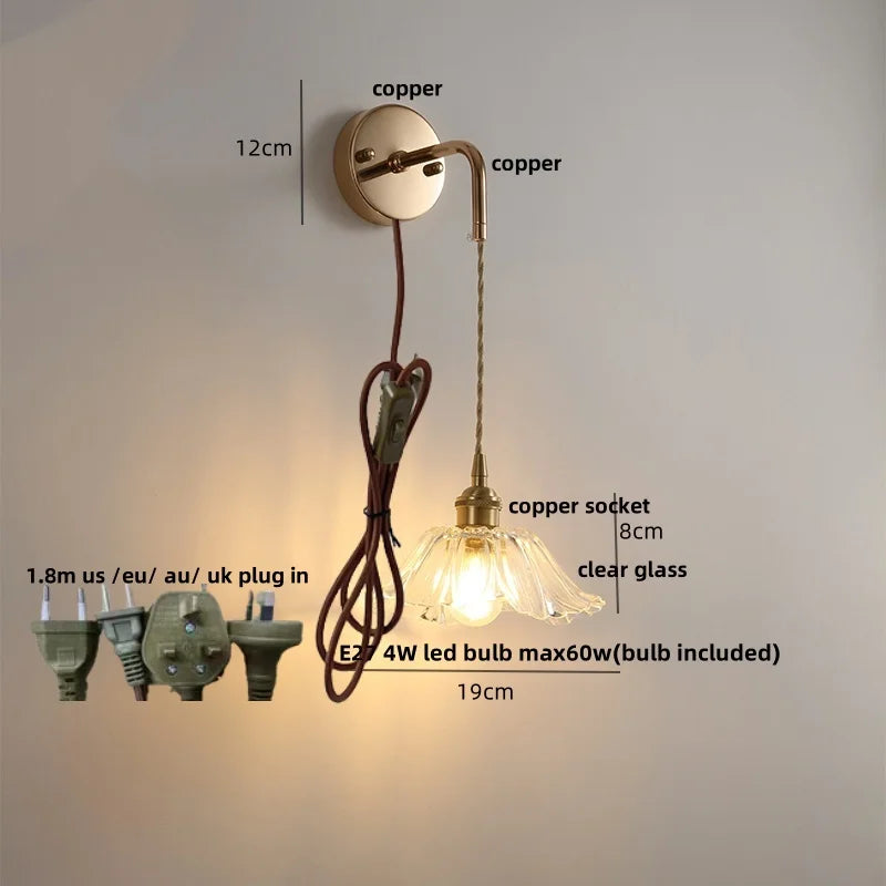 DecorBites™ Clear Glass LED Wall Lamp Modern Crystal Home Decor Nordic Design