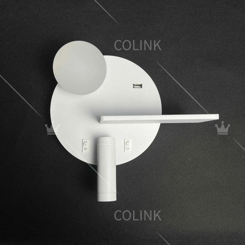 DecorBites™ LED Reading Wall Lamp with USB Charging, Storage, and Nordic Design