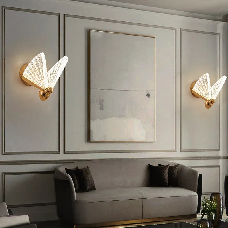 DecorBites™ LED Butterfly Wall Lamp: Modern Nordic Indoor Lighting for Home Living Room Staircase & Bedroom