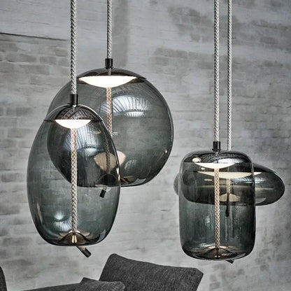 DecorBites™ BROKIS Knot Glass Pendant Chandelier Luminaria Deco Bedside Lamp