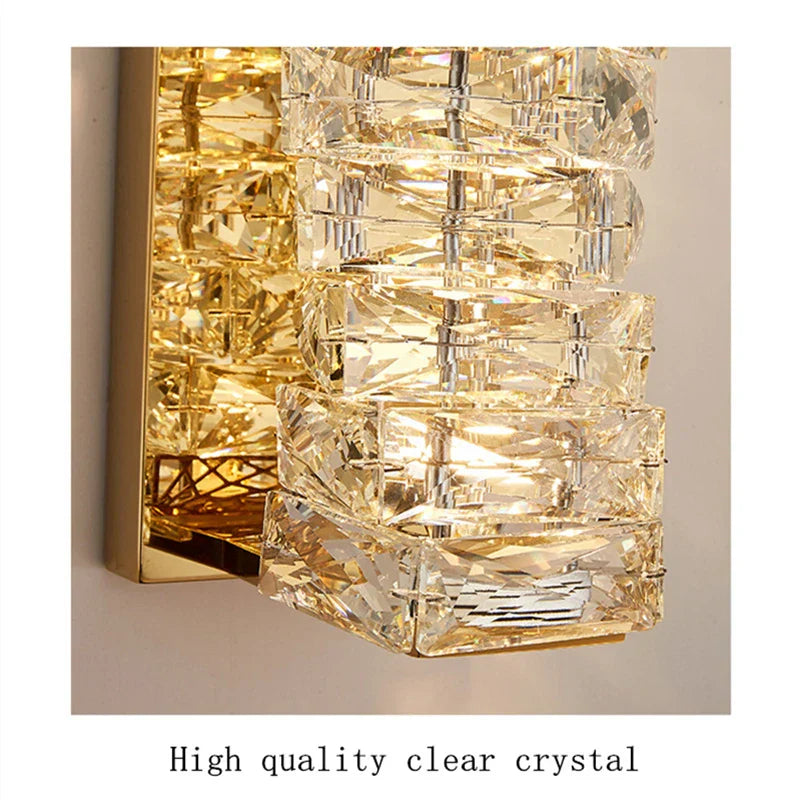 DecorBites™ Contemporary Crystal Wall Sconce for Bedside, Bathroom, Corridor, Aisle, TV Background Lighting