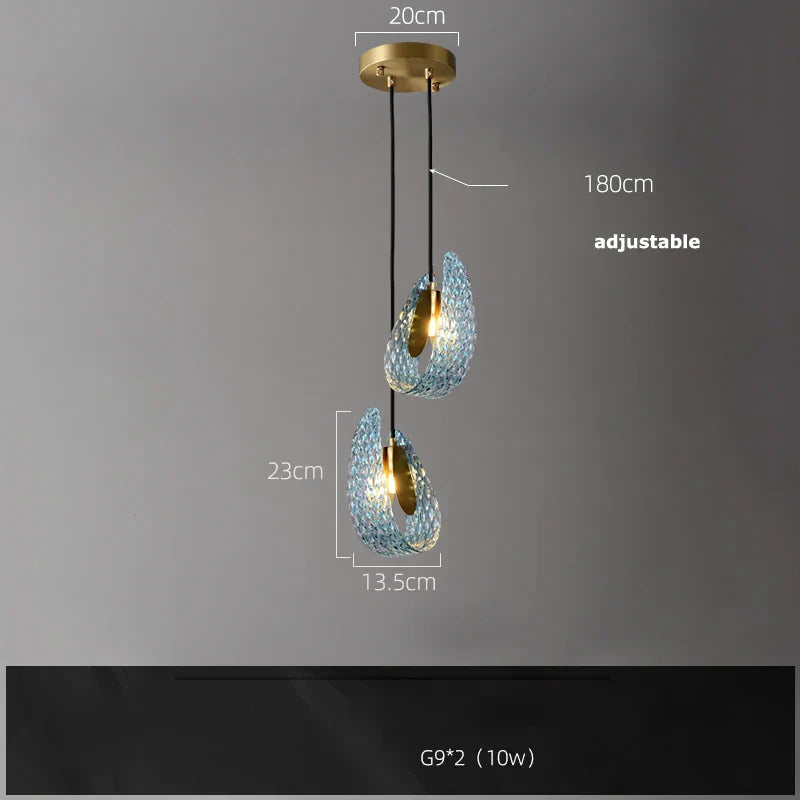 DecorBites™ Blue Queen Crystal Glass Ceiling Chandelier for Bedroom