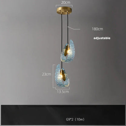 DecorBites™ Blue Queen Crystal Glass Ceiling Chandelier for Bedroom