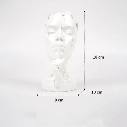 DecorBites™ Abstract Face Mask Silence Gold Resin Statue Home Decor Figurine