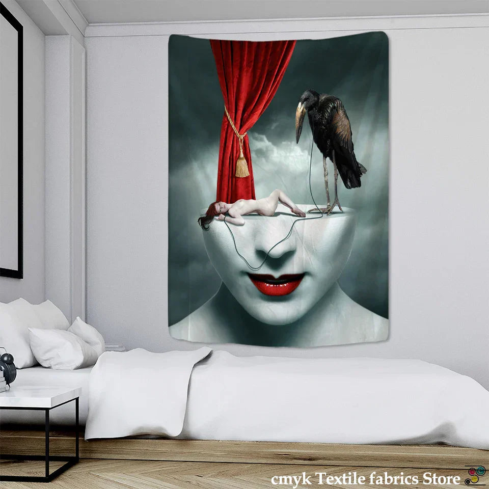 DecorBites™ Angel Devil Hell Witchcraft Hippie Psychedelic Halloween Dorm Tapestry