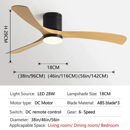 DecorBites™ 46-Inch Modern Black Ceiling Fan Light with Remote Control