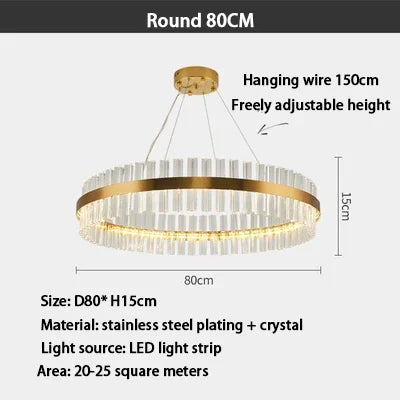 DecorBites™ Crystal Ring Chandelier LED Pendant Light Fixture