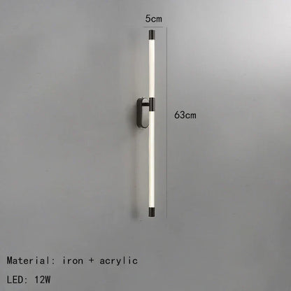 DecorBites™ Acrylic Line LED Wall Lights Dimming Gold Black Metal for Living Room Bedroom