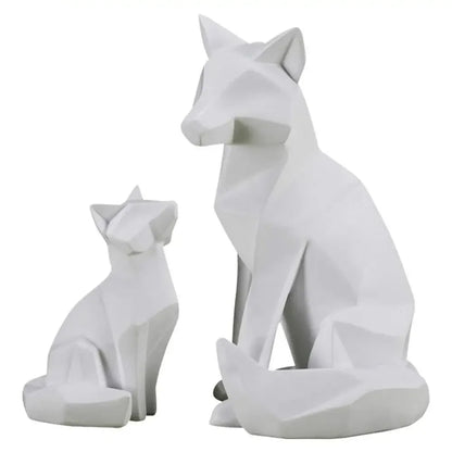 DecorBites™ Geometric Fox Sculpture Modern Home Decor Abstract Ornaments Statues
