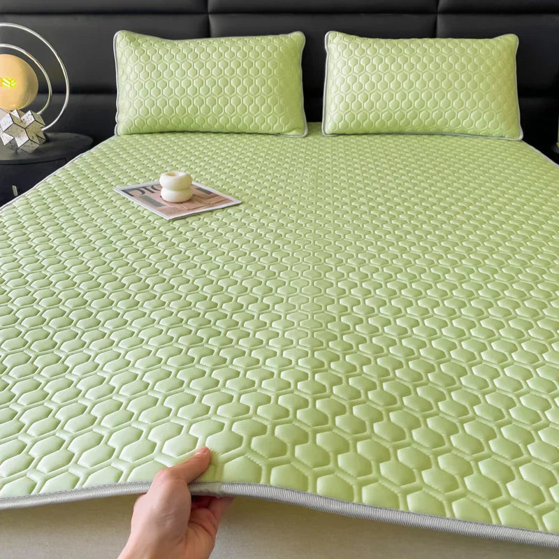 DecorBites™ Cool Latex Filled Bed Sheet Set with Ice Silk Cooling Mat & Pillowcases