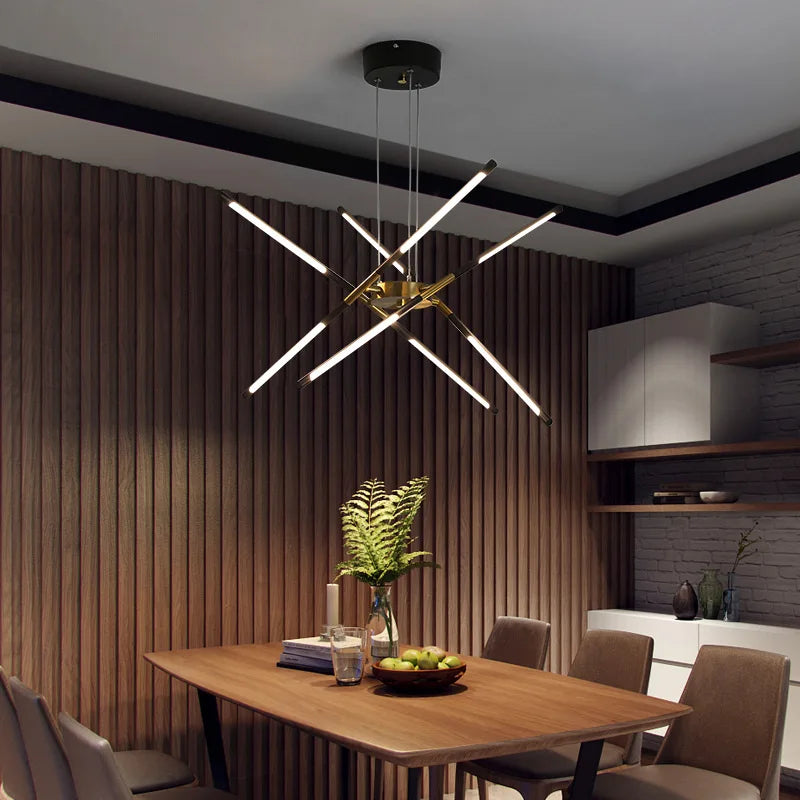 ™ Gold LED Ceiling Chandelier for Living Room Bedroom Kitchen - Dimmable Pendant Light