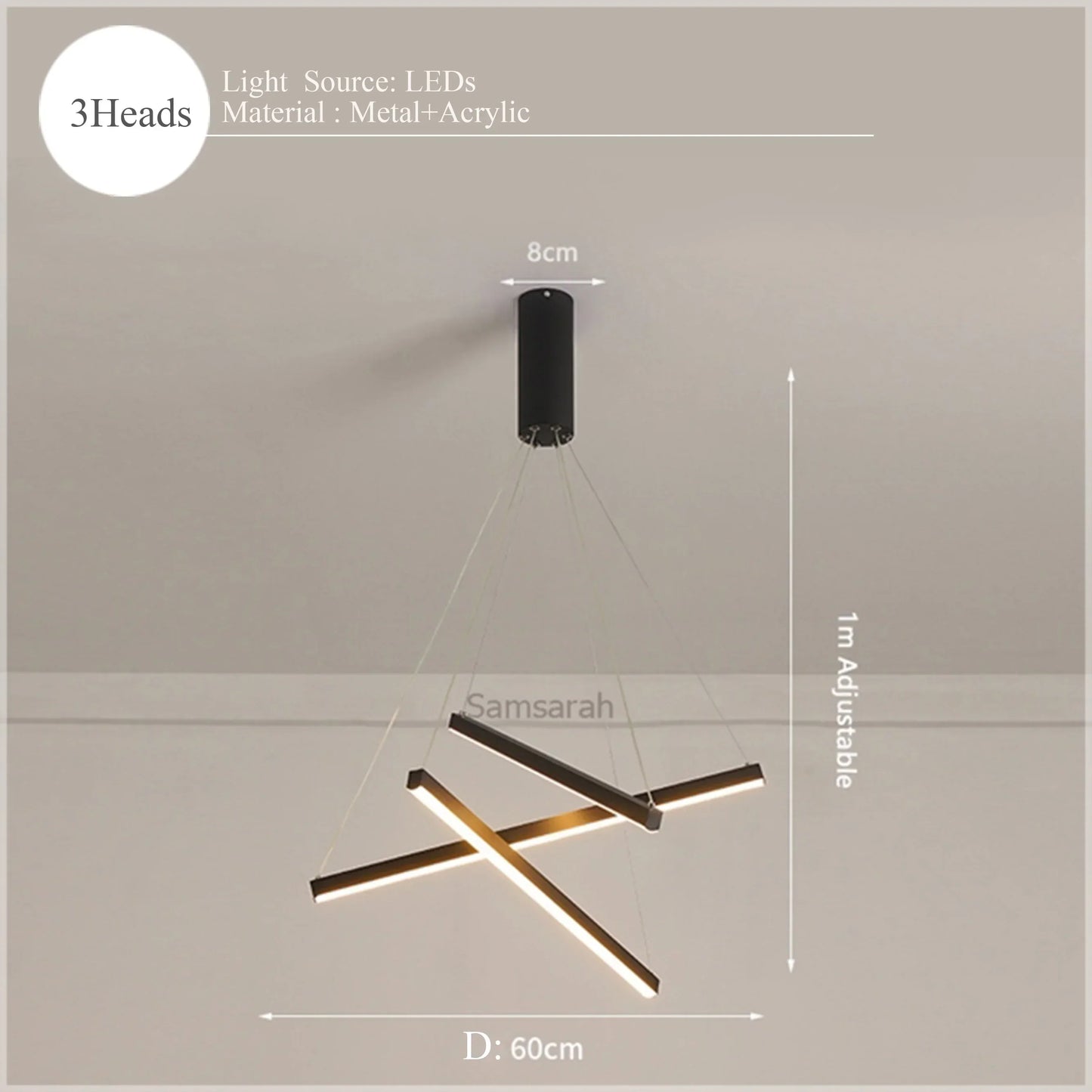 DecorBites™ LED Nordic Chandelier: Modern Pendant Light for Living, Dining, and Bedroom