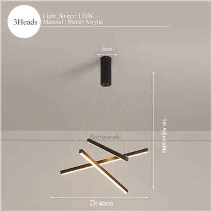 DecorBites™ LED Nordic Chandelier: Modern Pendant Light for Living, Dining, and Bedroom