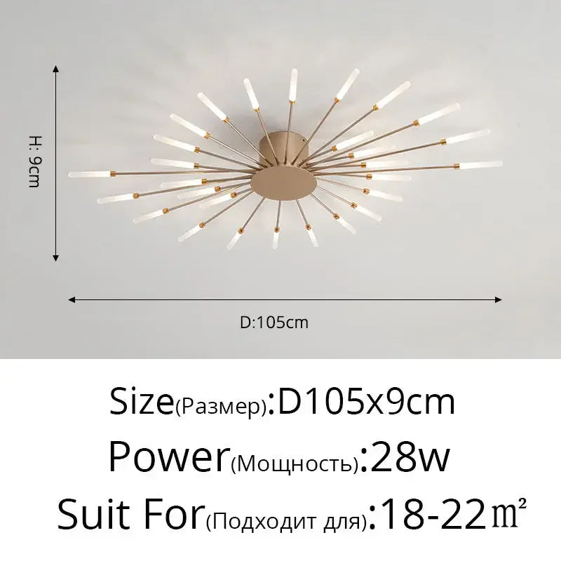 DecorBites™ Black Gold LED Chandelier: Modern Ceiling Pendant Lights for Home Living Room, Bedroom, Kitchen