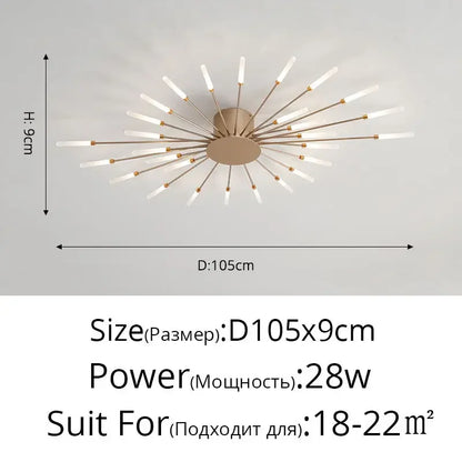 DecorBites™ Black Gold LED Chandelier: Modern Ceiling Pendant Lights for Home Living Room, Bedroom, Kitchen