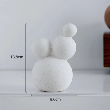 DecorBites™ Geometric Ceramic Handicraft Sculpture: Abstract Circular Desktop Ornament for Home Decor