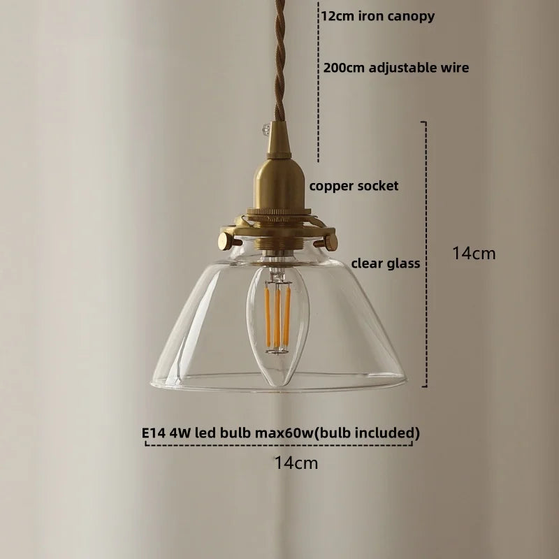 DecorBites™ Amber Glass Ball LED Pendant Light, Modern Nordic Hanging Lamp for Home Decor
