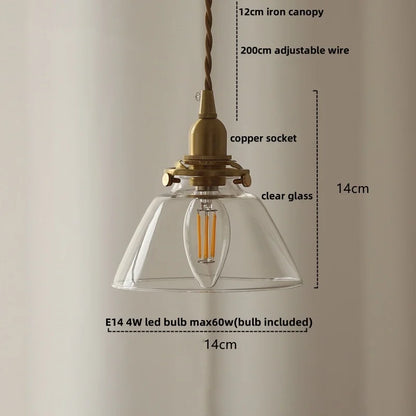 DecorBites™ Amber Glass Ball LED Pendant Light, Modern Nordic Hanging Lamp for Home Decor