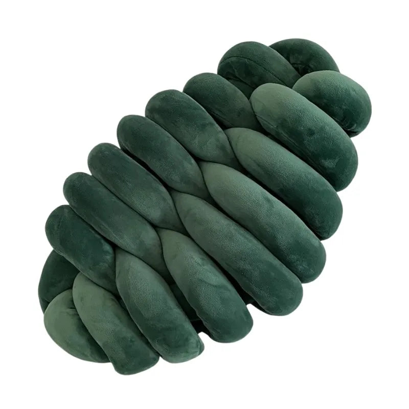 ™ Knot Plush Christmas Green Throw Pillow for Aesthetic Home Decor