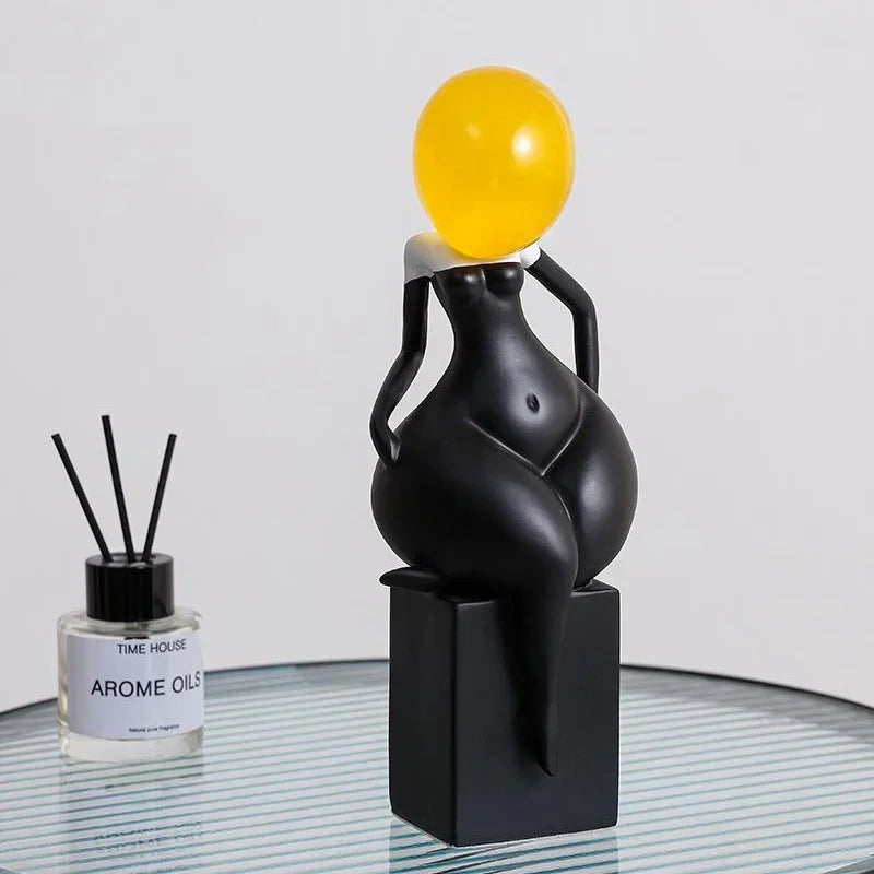 DecorBites™ Abstract Art Female Body Decor Figurines Black White Resin Home Decor