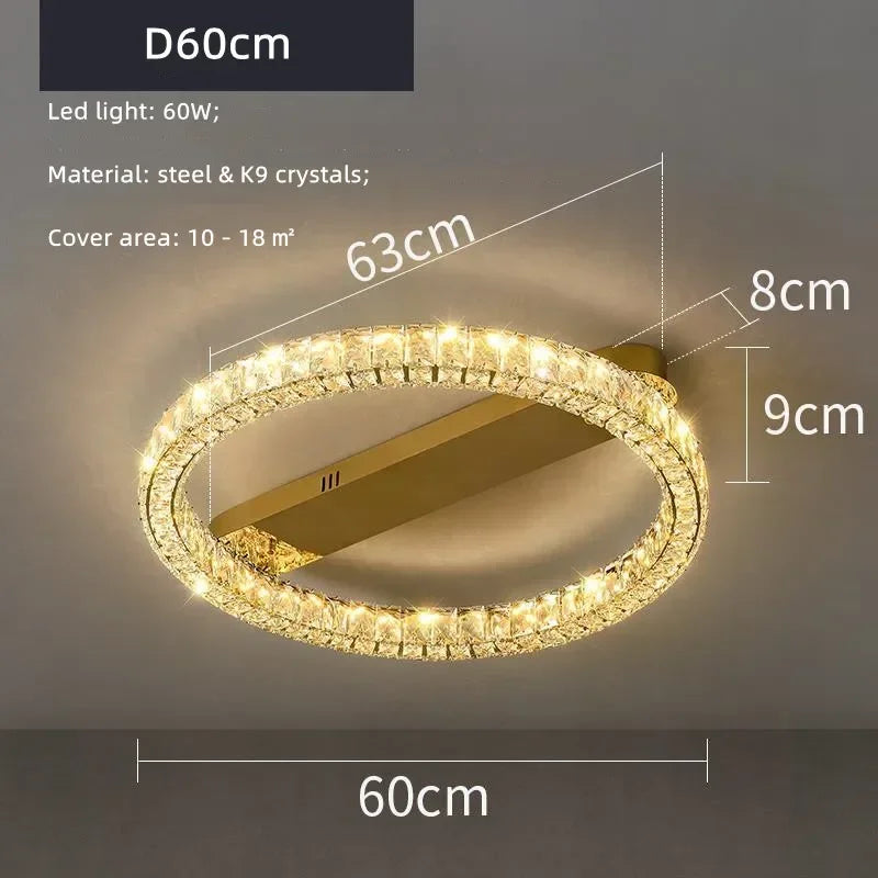 DecorBites™ Crystal Ceiling Lights: Modern Luxury Dimmable LED Chandelier for Living Room