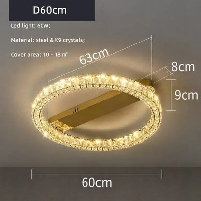 DecorBites™ Crystal Ceiling Lights: Modern Luxury Dimmable LED Chandelier for Living Room