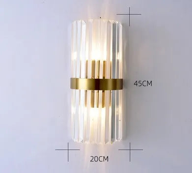 DecorBites™ Black Gold Crystal Wall Sconce LED Light for Bedroom Living Room Home Décor