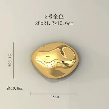 DecorBites™ 3D Gold Stone Wall Hanging Ornaments for Stylish Room Decor