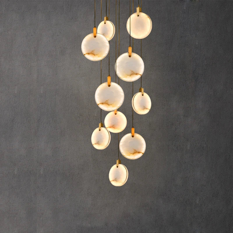 DecorBites™ LED Marble Gold Chandelier for Living Room, 2025 Trend Lustre Lighting