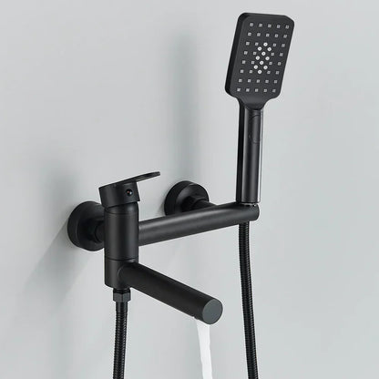DecorBites™ Black Wall Mounted Waterfall Bathtub Faucet for Embedded In-wall Tub Shower System