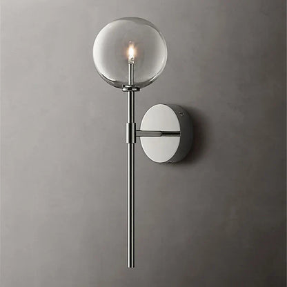 DecorBites™ Clear Glass Ball Long Wall Sconce - Retro Style for Living Room, Bedroom, Kitchen