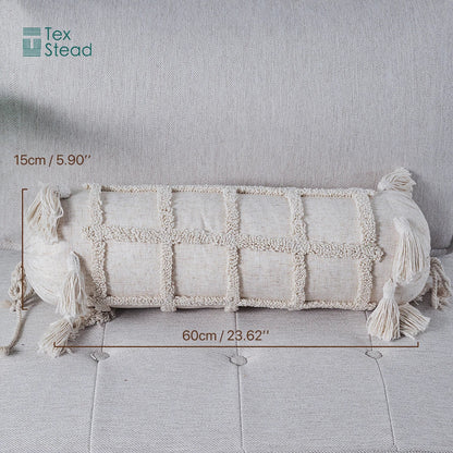 DecorBites™ Boho Tufted Tassel Lumbar Throw Pillow